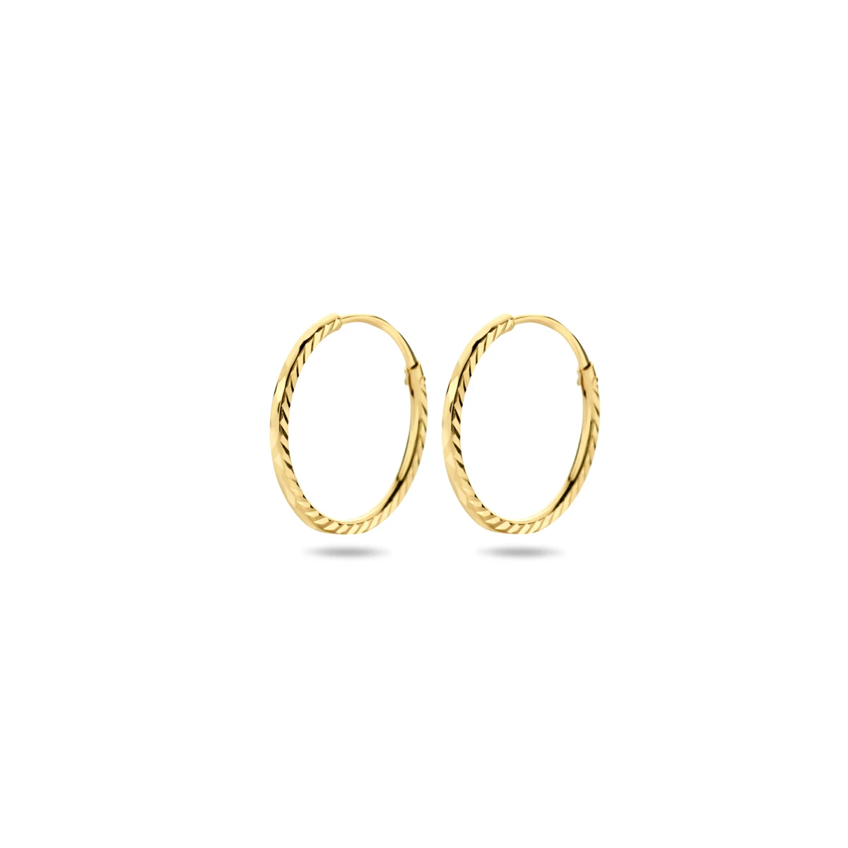oorringen gediamanteerd 14K geelgoud