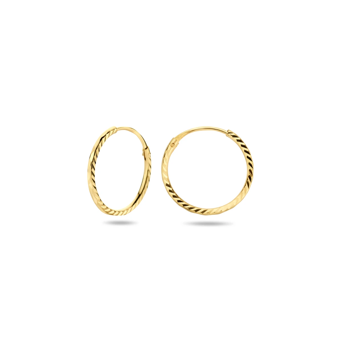 oorringen gediamanteerd 14K geelgoud