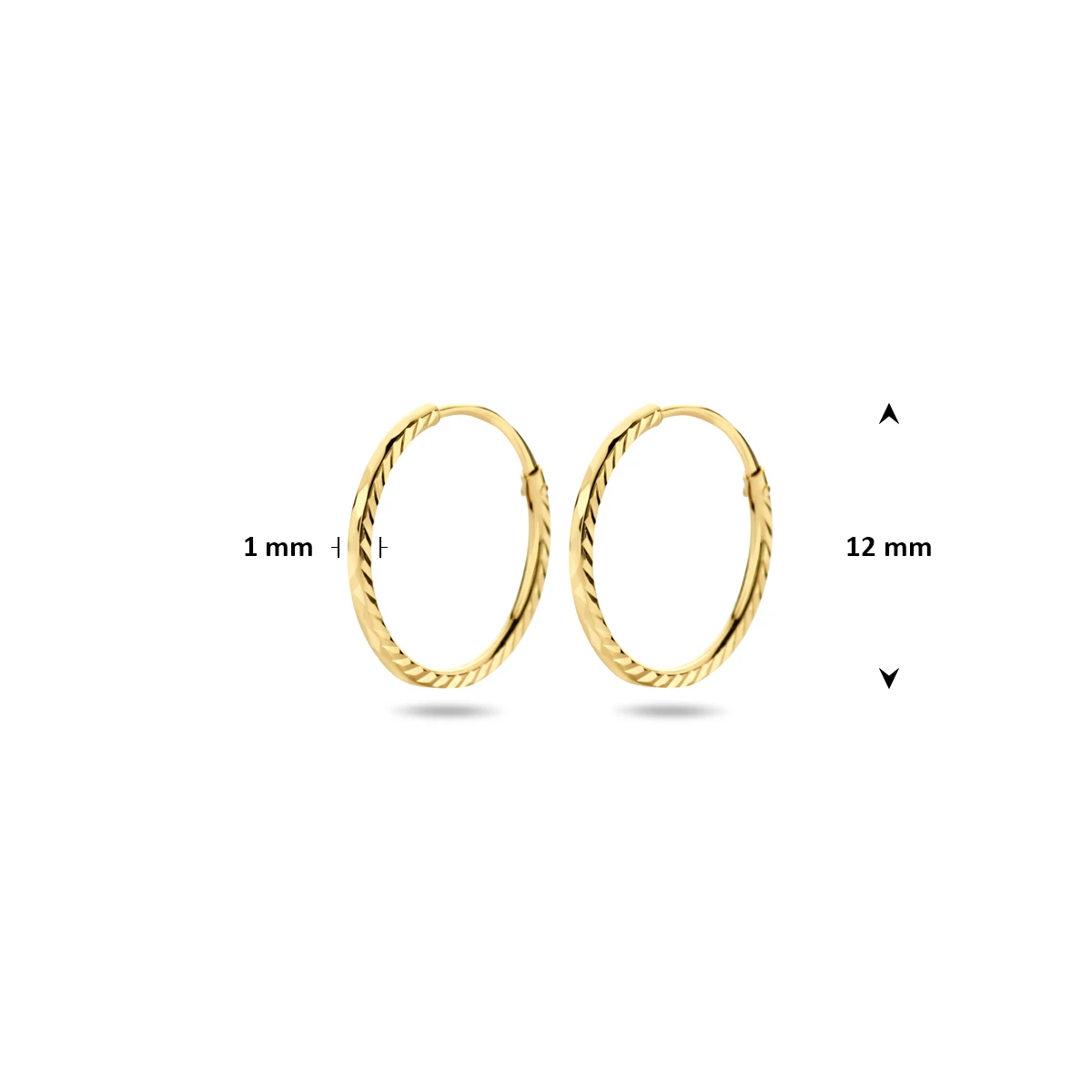 oorringen gediamanteerd 14K geelgoud