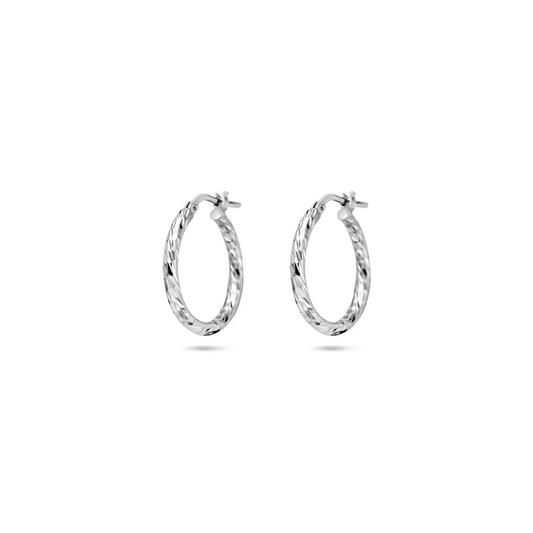 oorringen gediamanteerd 2,0 mm zilver gerhodineerd