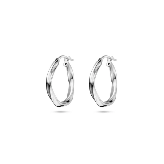 oorringen gedraaid 2,0 mm zilver gerhodineerd
