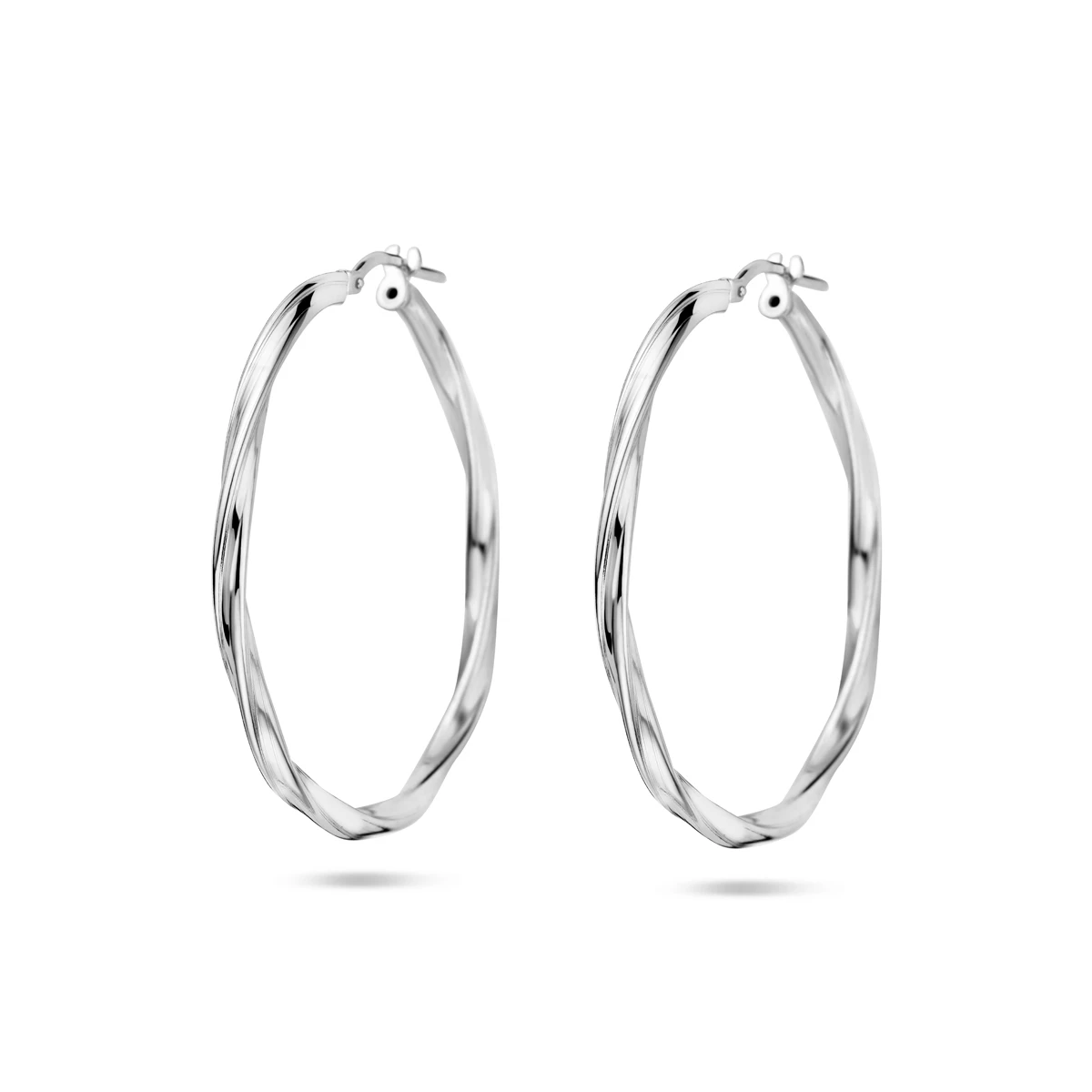 oorringen gedraaid 2,0 mm zilver gerhodineerd