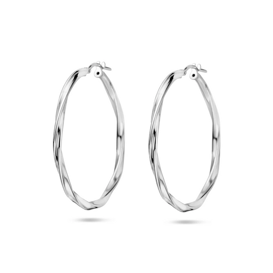oorringen gedraaid 2,0 mm zilver gerhodineerd