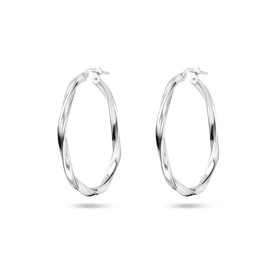 oorringen gedraaid 2,0 mm zilver gerhodineerd