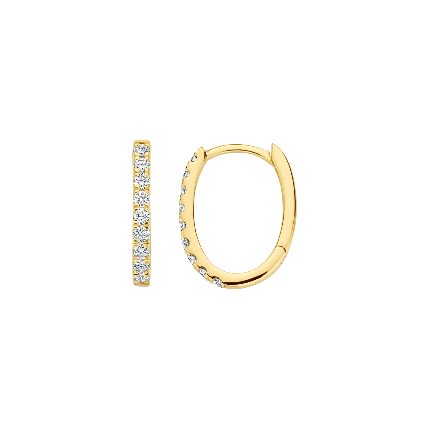 Oorringen Geelgoud 14k met lab grown diamant