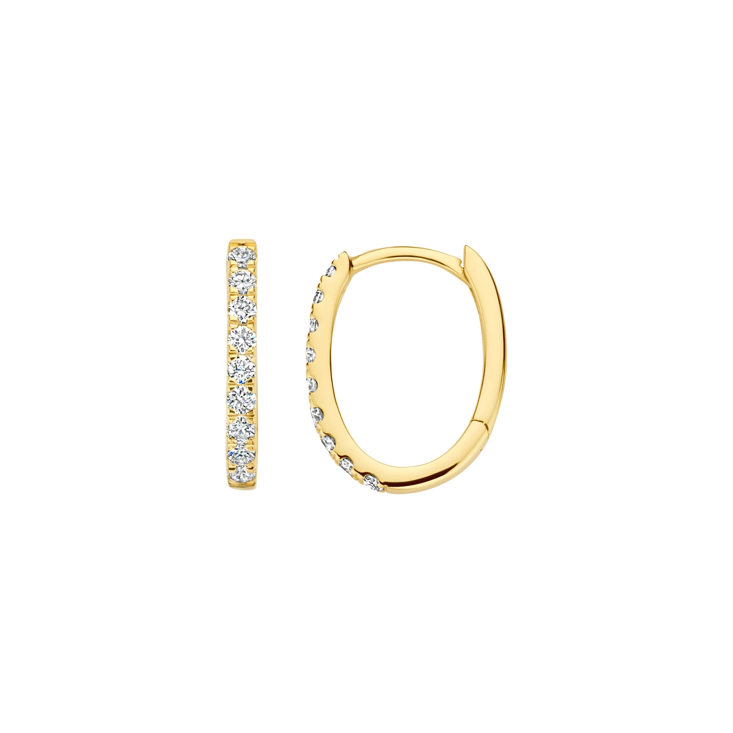 Oorringen Geelgoud 14k met lab grown diamant