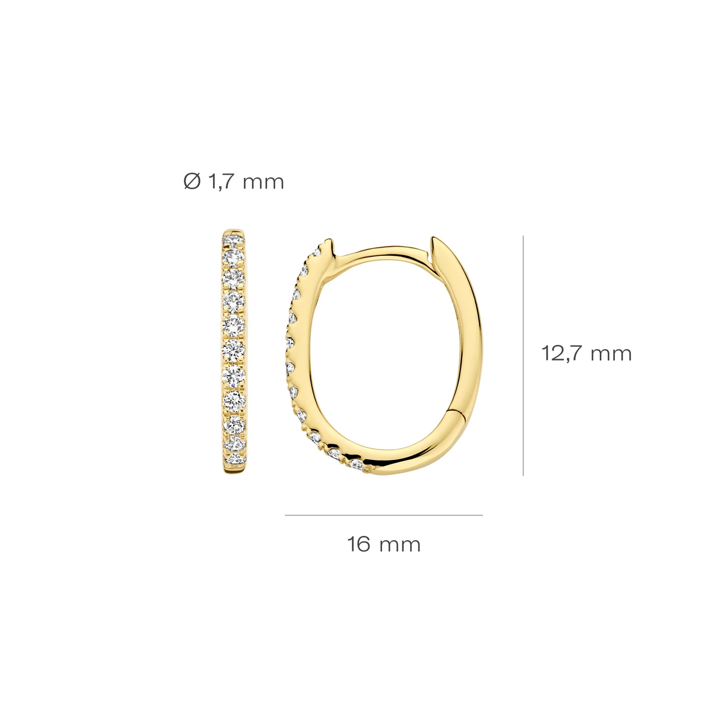 Oorringen Geelgoud 14k met lab grown diamant