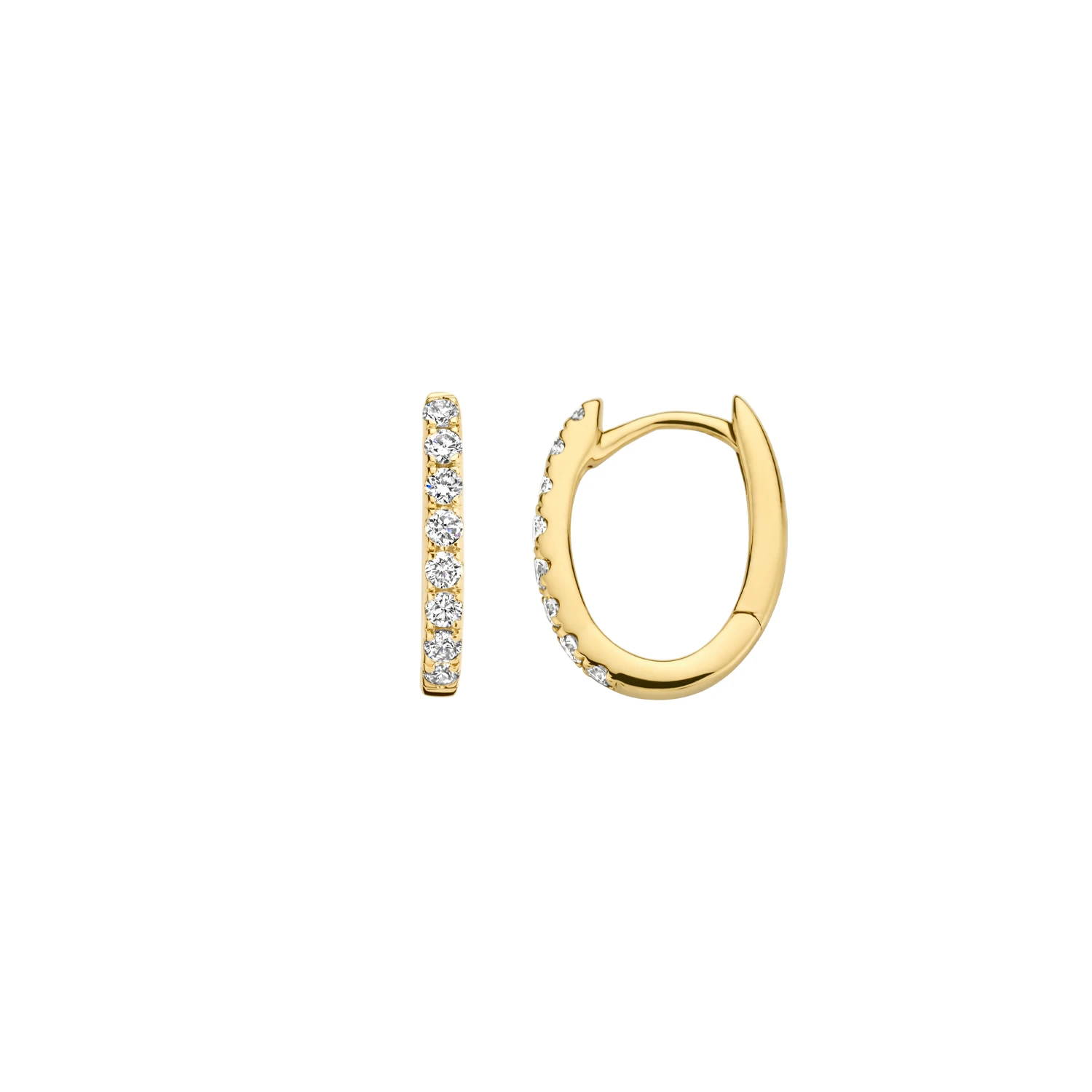 Oorringen Geelgoud 14k met lab grown diamant