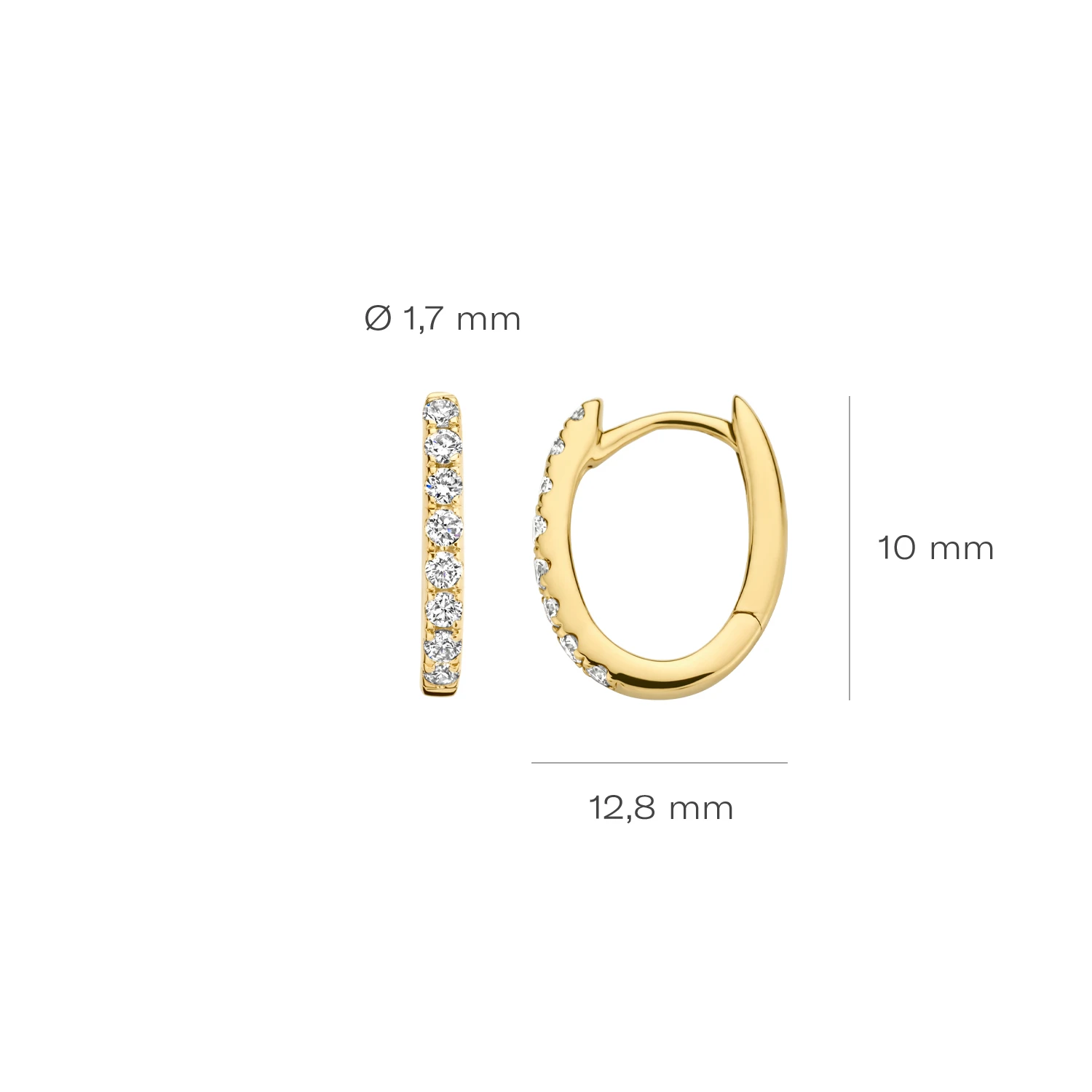 Oorringen Geelgoud 14k met lab grown diamant