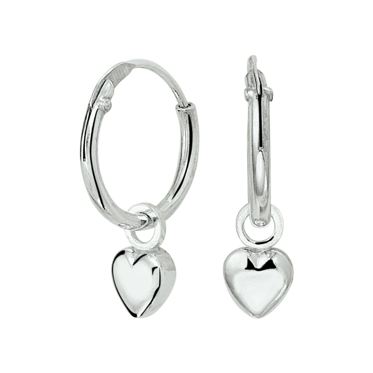 oorringen hart zilver gerhodineerd