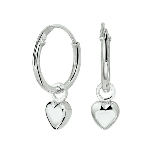oorringen hart zilver gerhodineerd