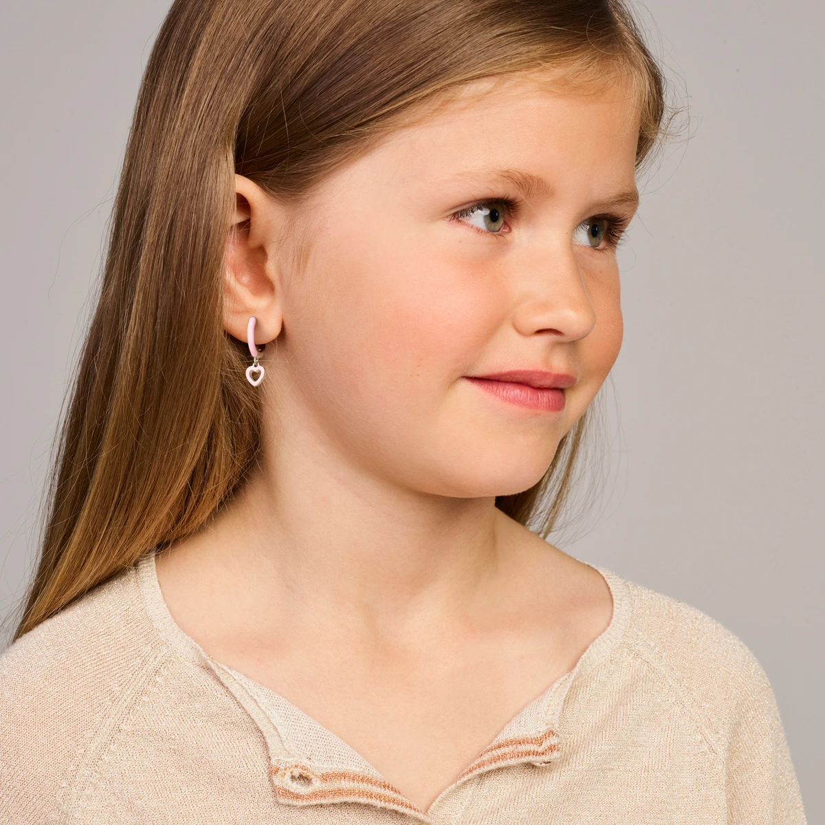 oorringen hartjes roze emaille 17 mm zilver gerhodineerd
