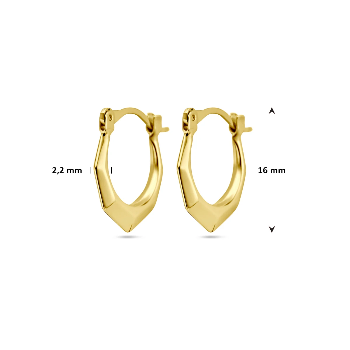 oorringen lapide 16 mm 14K geelgoud