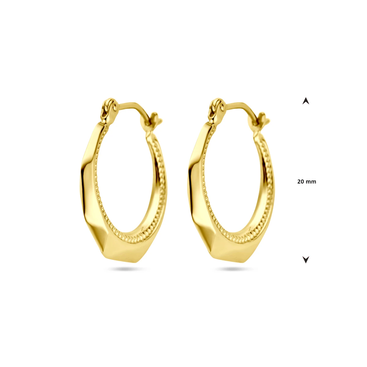 oorringen lapide 20 mm 14K geelgoud