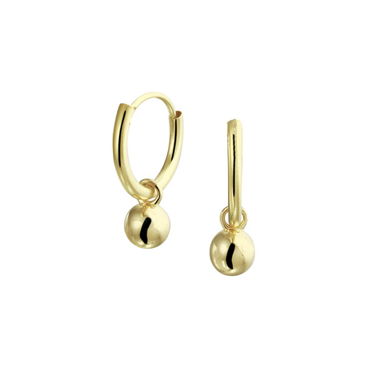 oorringen met hangers bolletjes 14K geelgoud