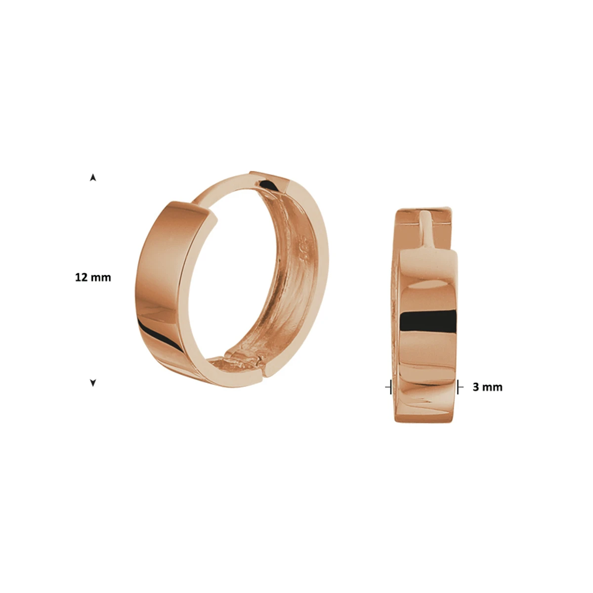 oorringen met scharnier 14K roségoud
