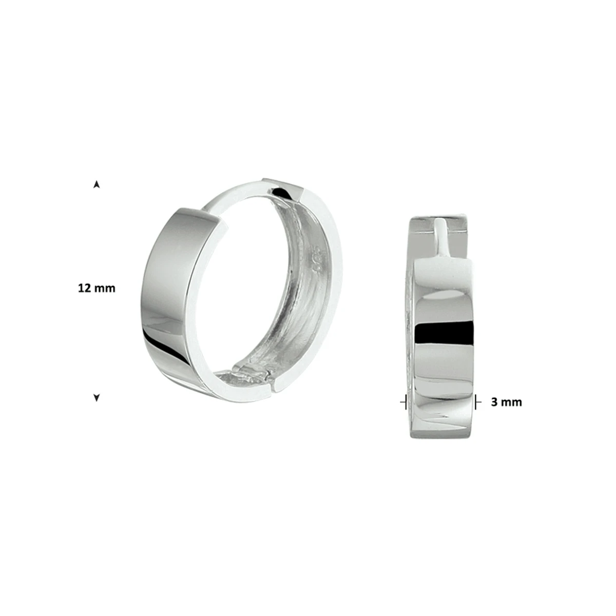 oorringen met scharnier 14K witgoud