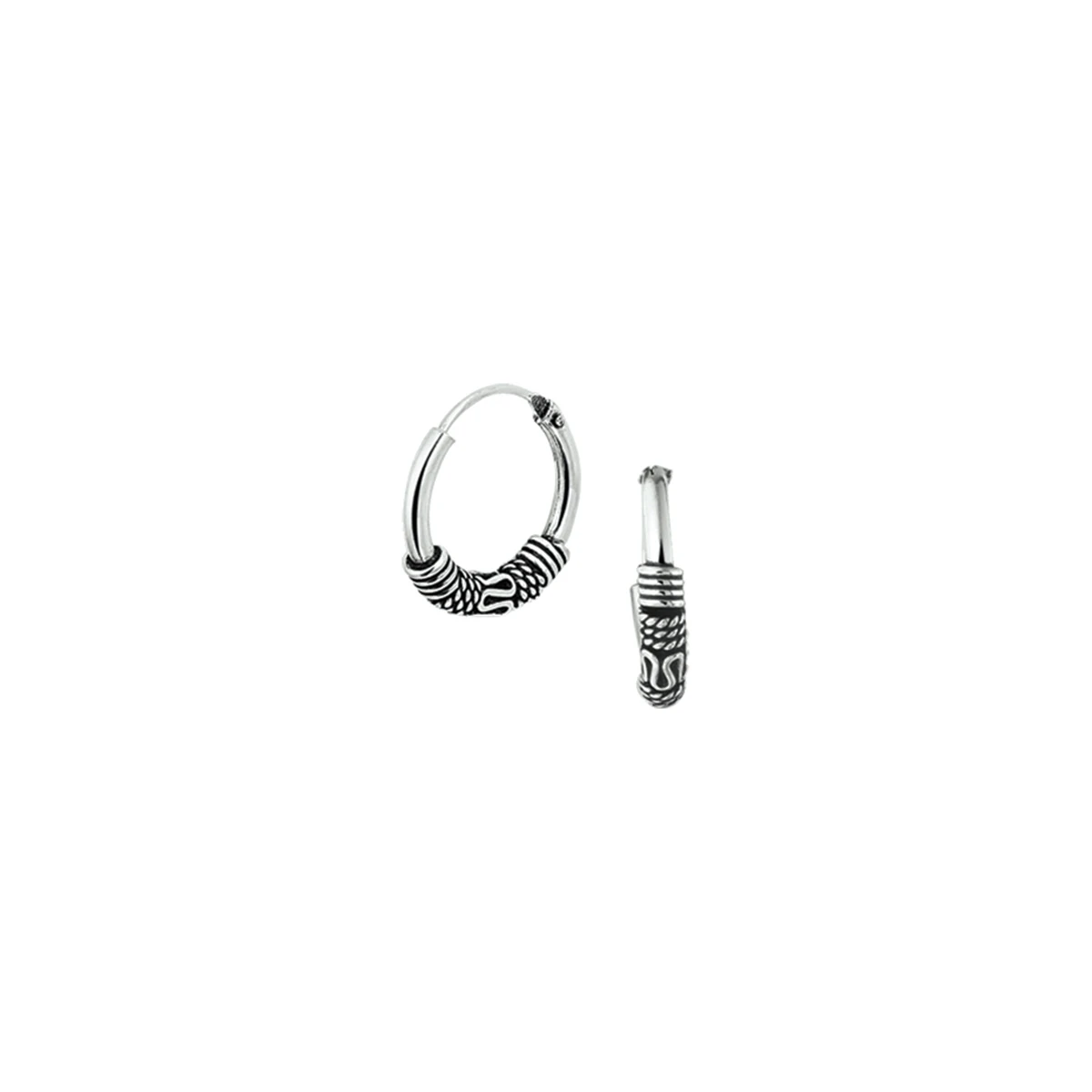 oorringen oxi bali 3,0 mm zilver geoxideerd
