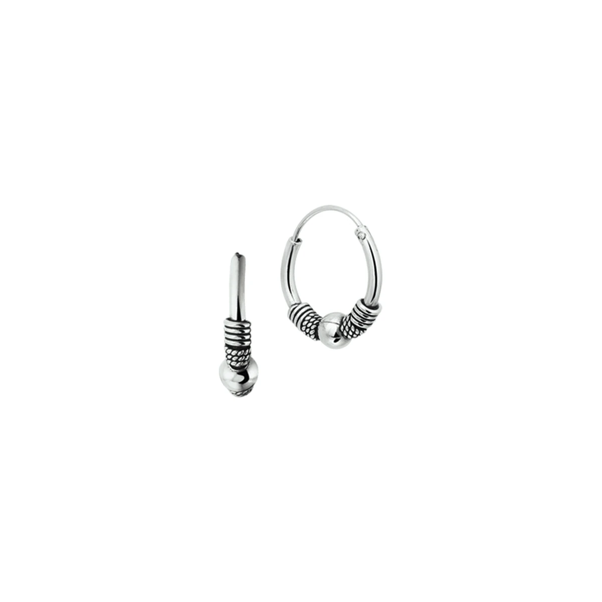 oorringen oxi bali 4,0 mm zilver geoxideerd