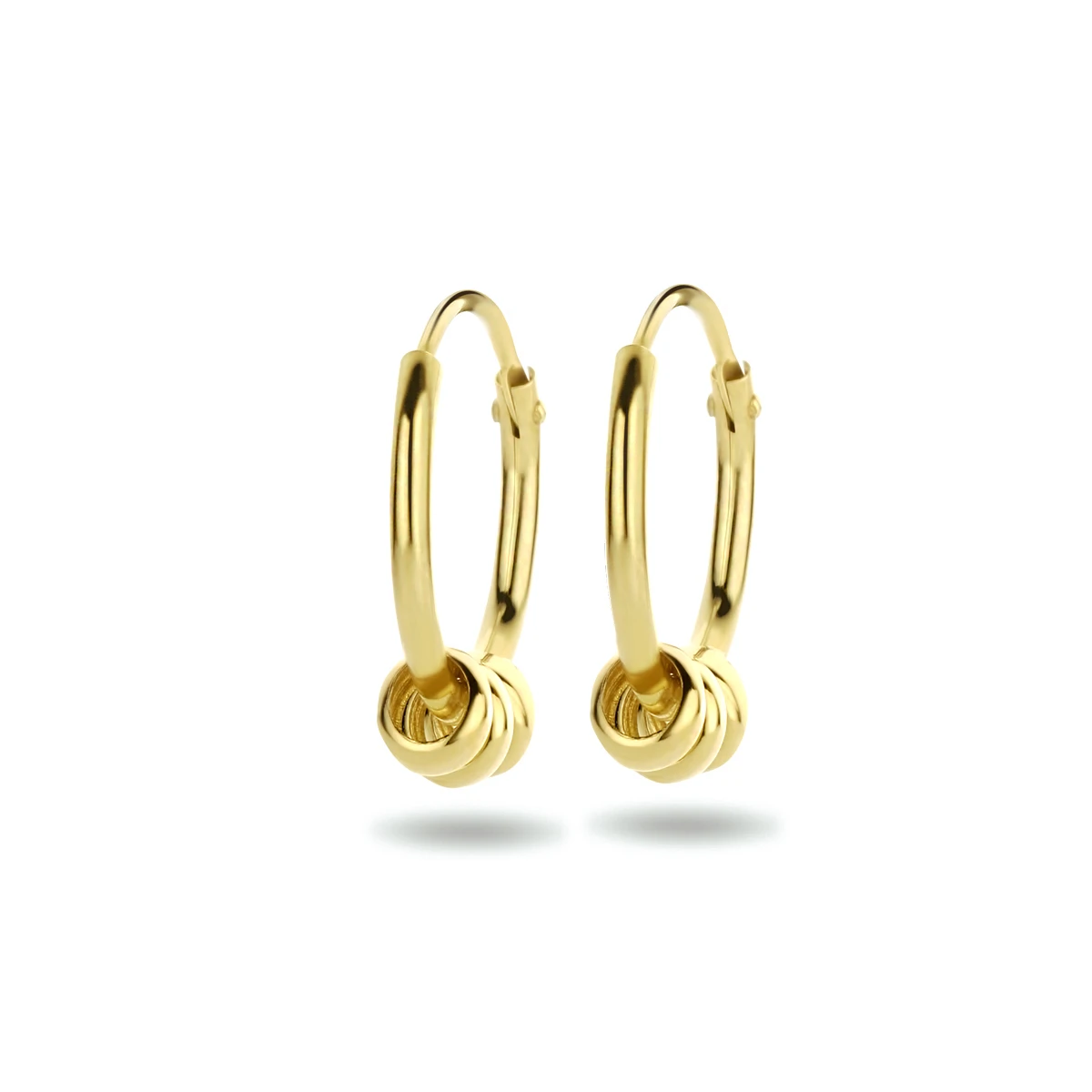 klapoorringen ringetjes 14K geelgoud