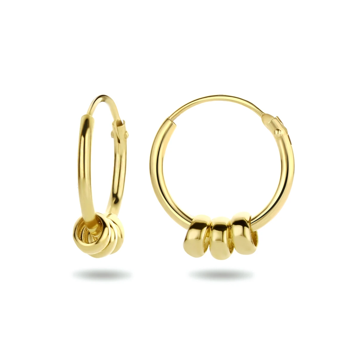klapoorringen ringetjes 14K geelgoud