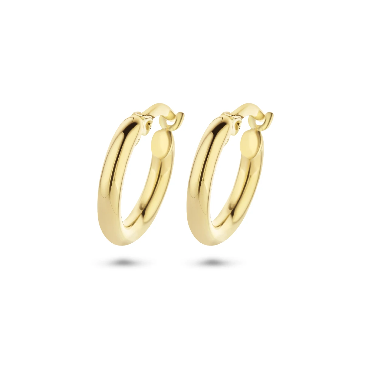 oorringen 2,5 mm ronde buis 14K geelgoud