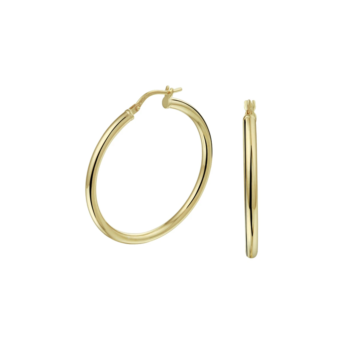 oorringen ronde buis 2,5 mm silgold (geel met zilverkern)
