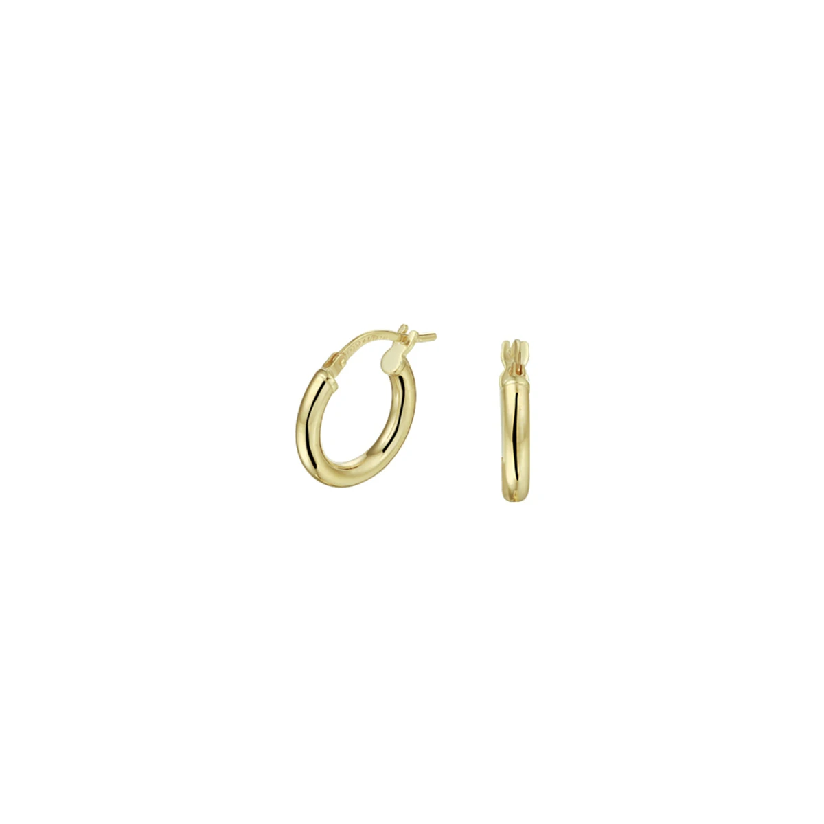 oorringen ronde buis 2.5 mm silgold (geel met zilverkern)