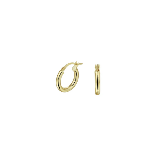 oorringen ronde buis 2.5 mm silgold (geel met zilverkern)