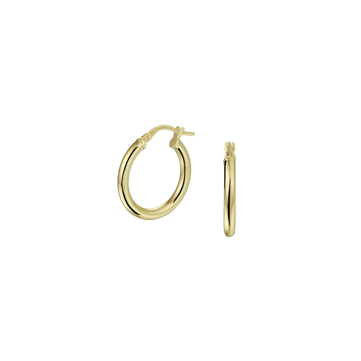 oorringen ronde buis 2.5 mm silgold (geel met zilverkern)