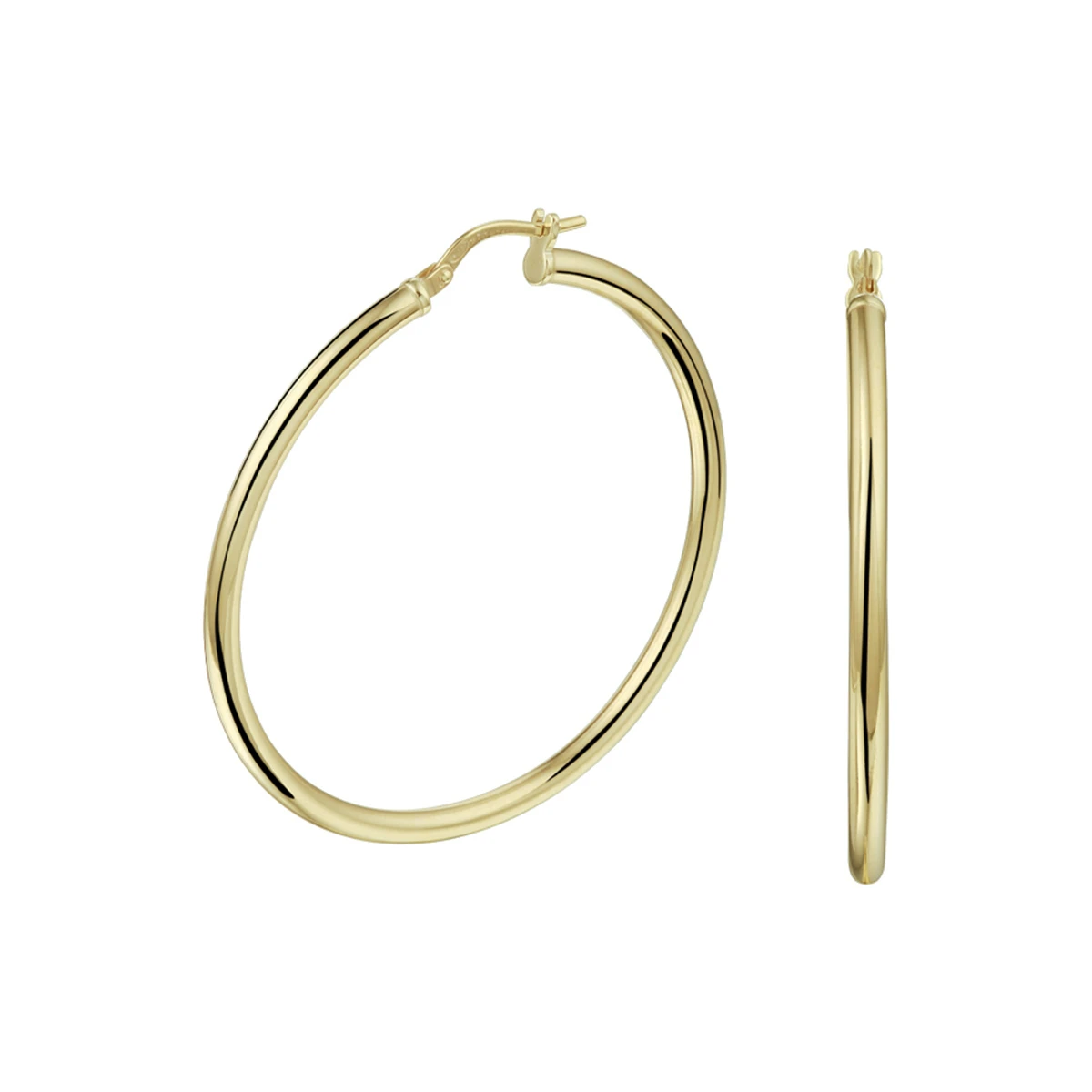 oorringen ronde buis 2.5 mm silgold (geel met zilverkern)