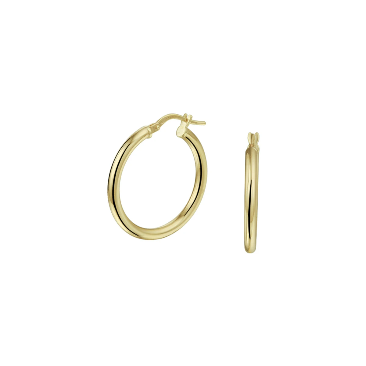 oorringen ronde buis 2.5 mm silgold (geel met zilverkern)