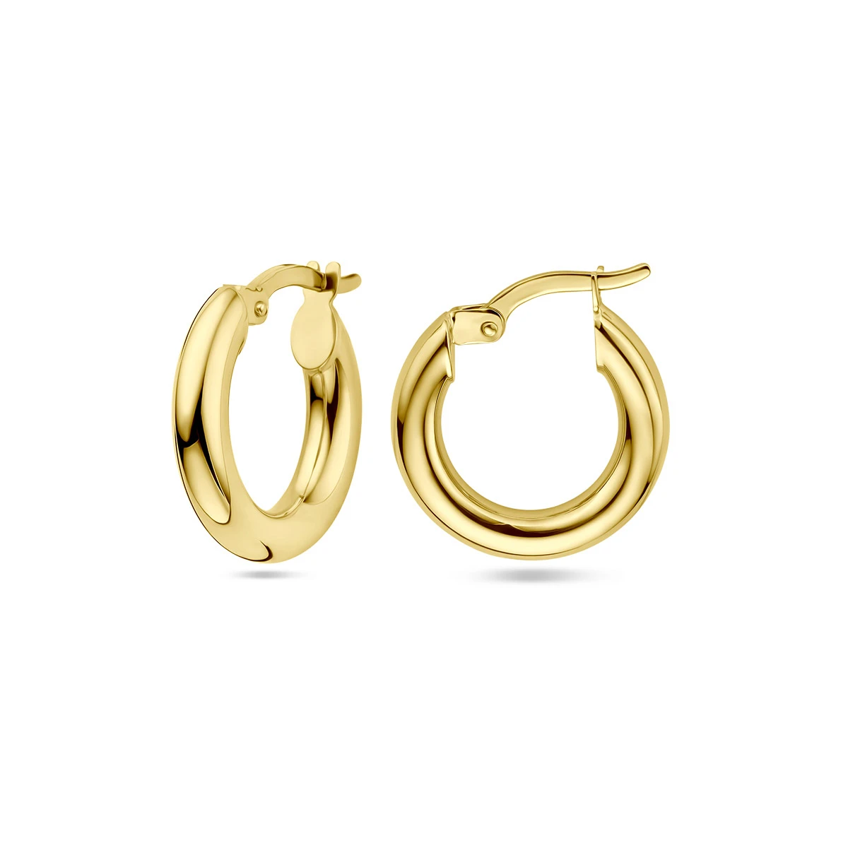 oorringen ronde buis 3 mm silgold (geel met zilverkern)