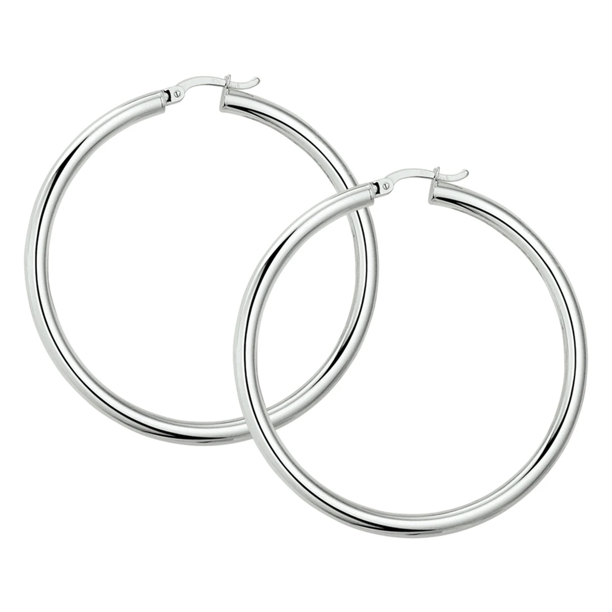 oorringen ronde buis 3,0 mm 14K witgoud