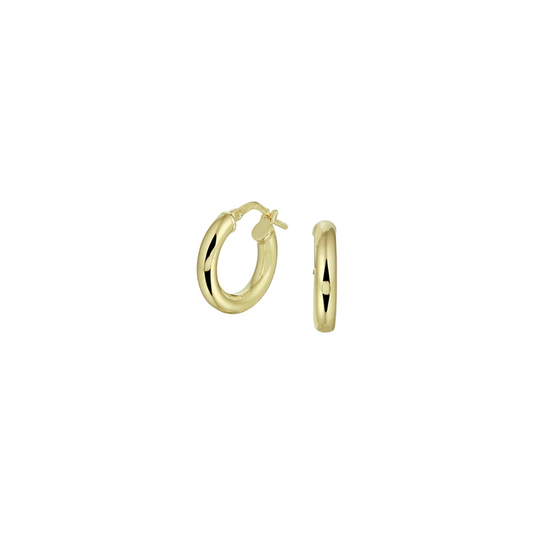 oorringen ronde buis silgold (geel met zilverkern)