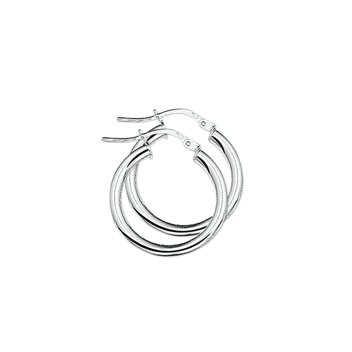 oorringen ronde buis zilver gerhodineerd