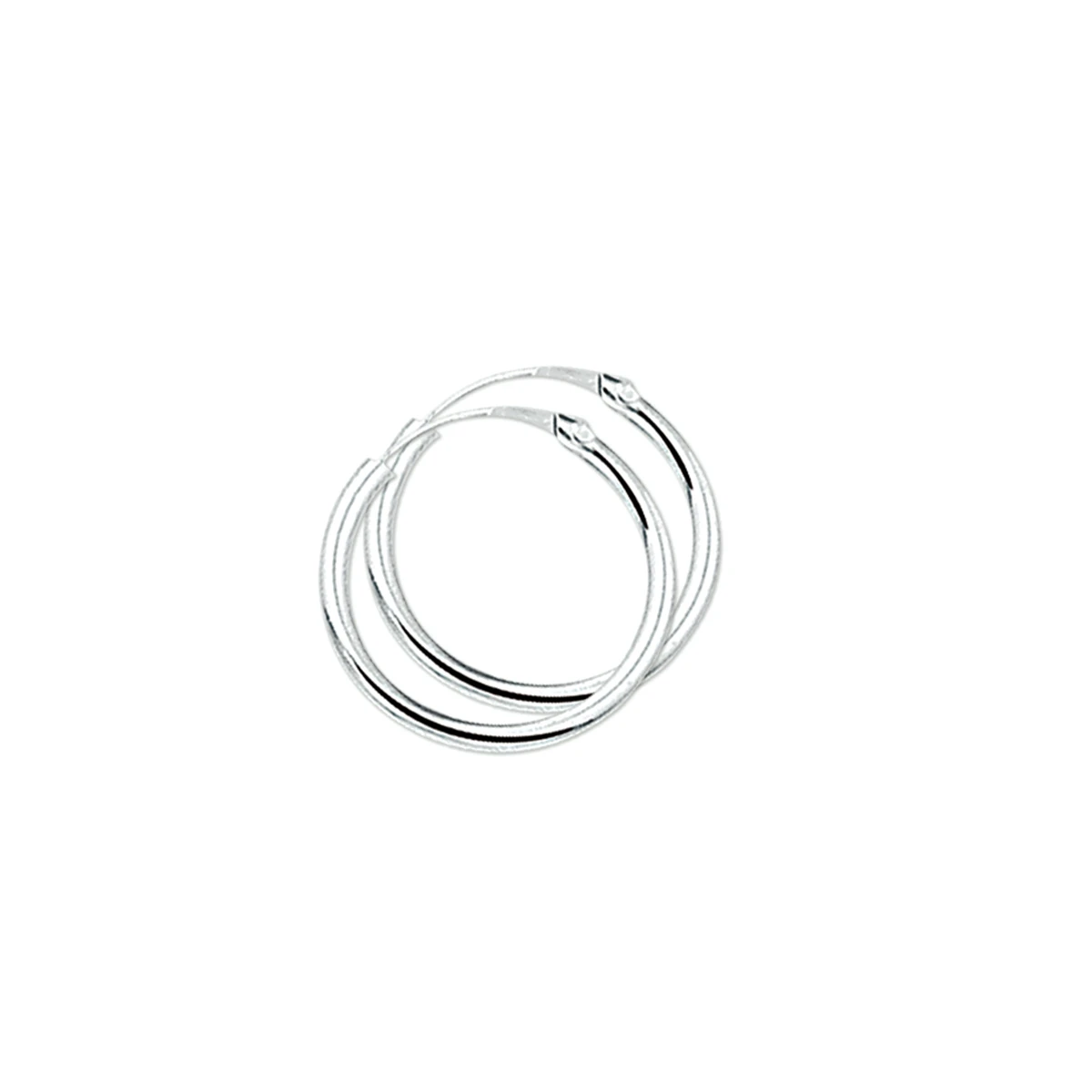 oorringen ronde buis zilver gerhodineerd