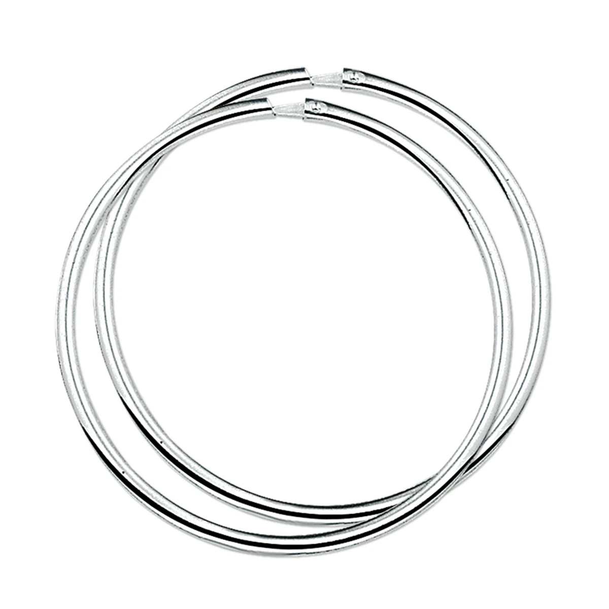 oorringen ronde buis zilver gerhodineerd