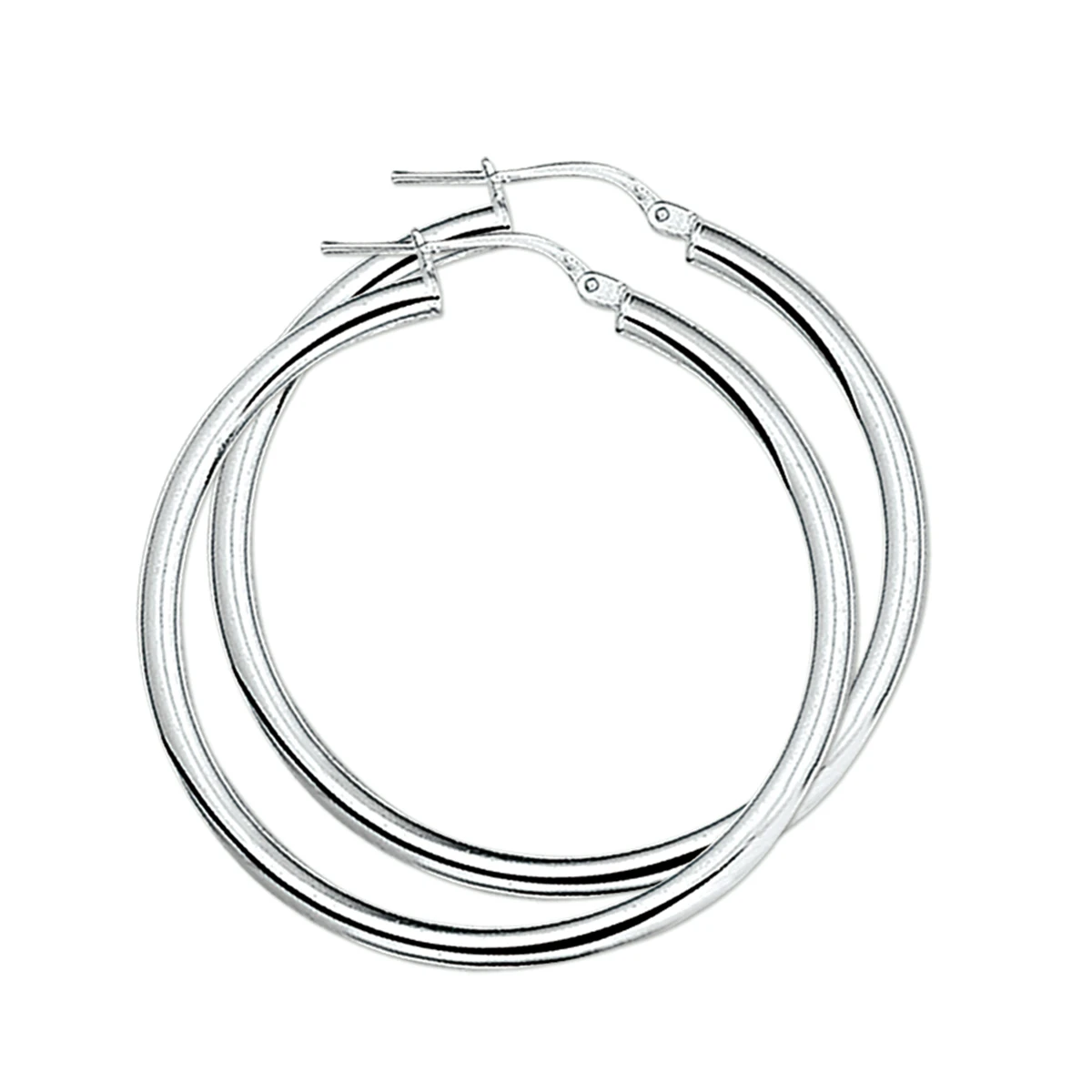 oorringen ronde buis zilver gerhodineerd