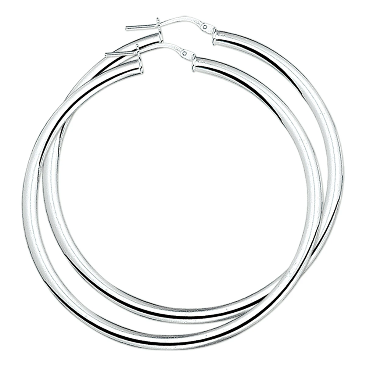 oorringen ronde buis zilver gerhodineerd