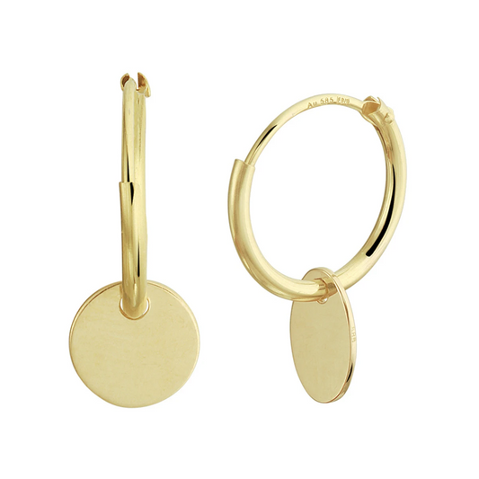 klapoorringen rondje 14K geelgoud