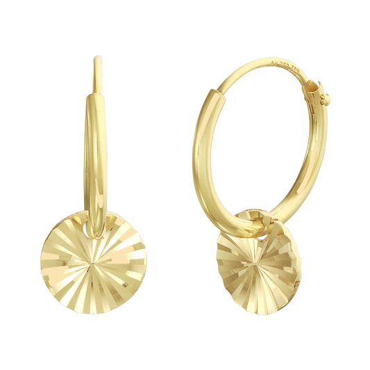 klapoorringen rondje gediamanteerd 14K geelgoud