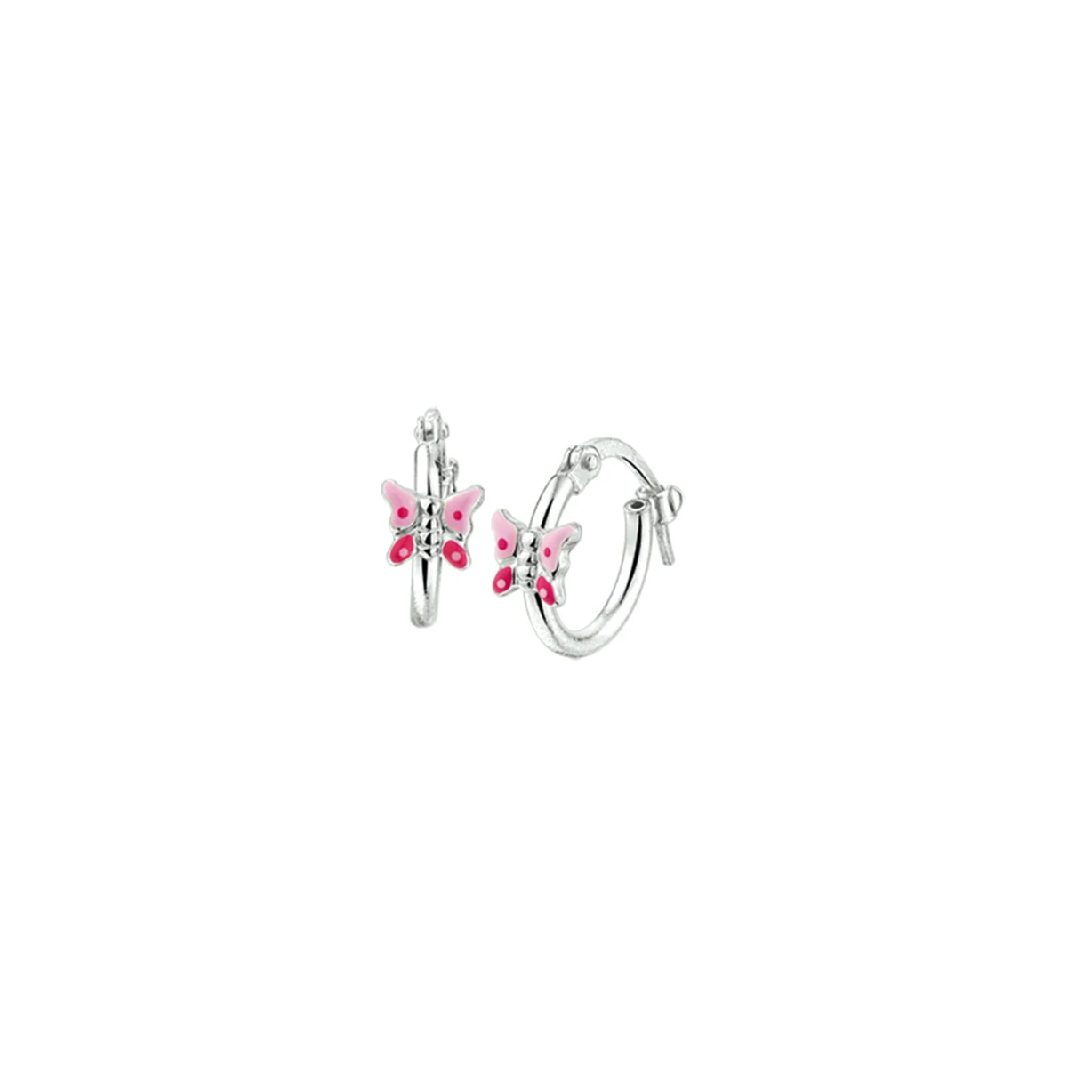 oorringen vlinder zilver wit