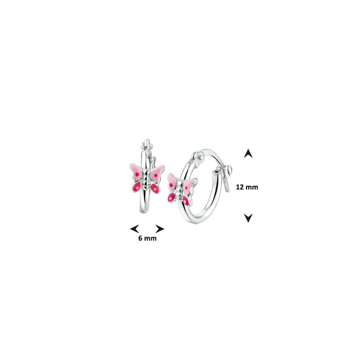 oorringen vlinder zilver wit