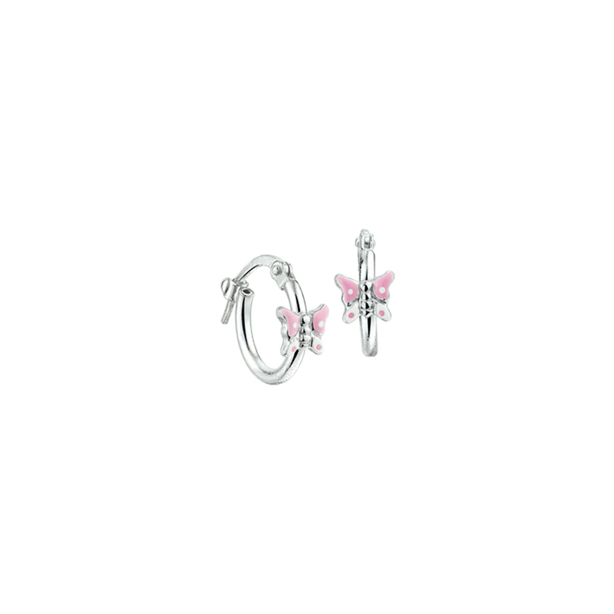 oorringen vlinder zilver wit