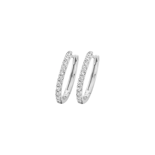 Oorringen Witgoud 14k met lab grown diamant