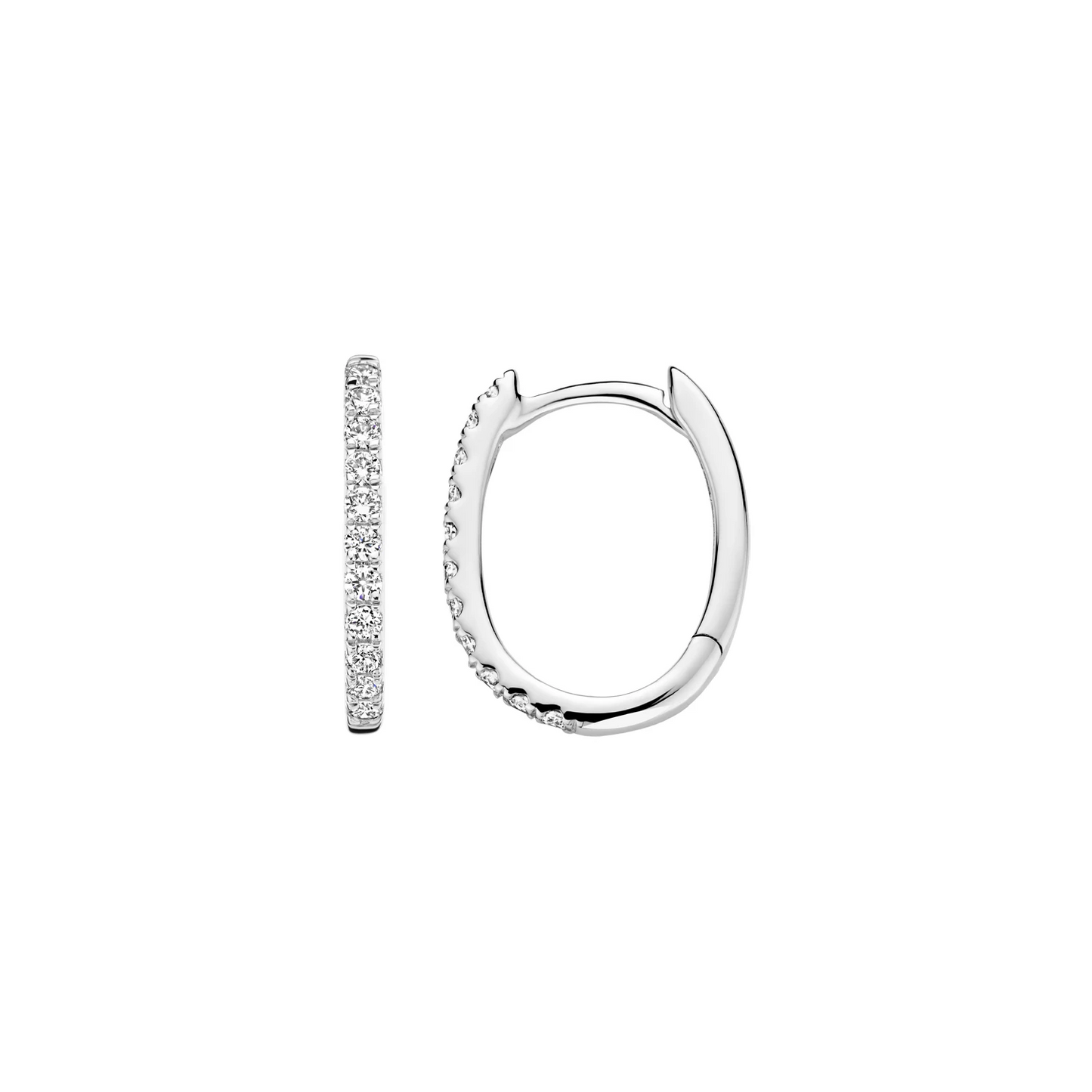 Oorringen Witgoud 14k met lab grown diamant