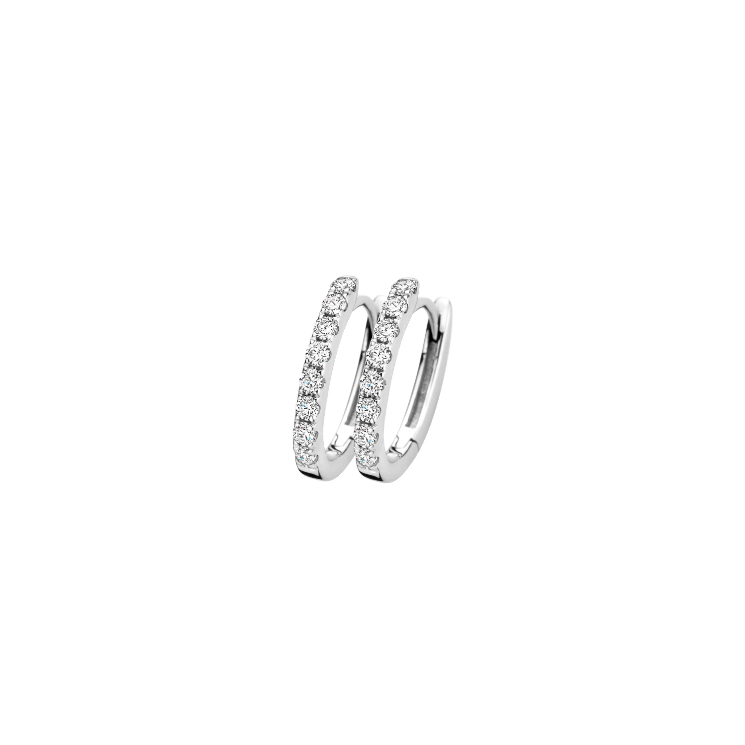 Oorringen Witgoud 14k met lab grown diamant