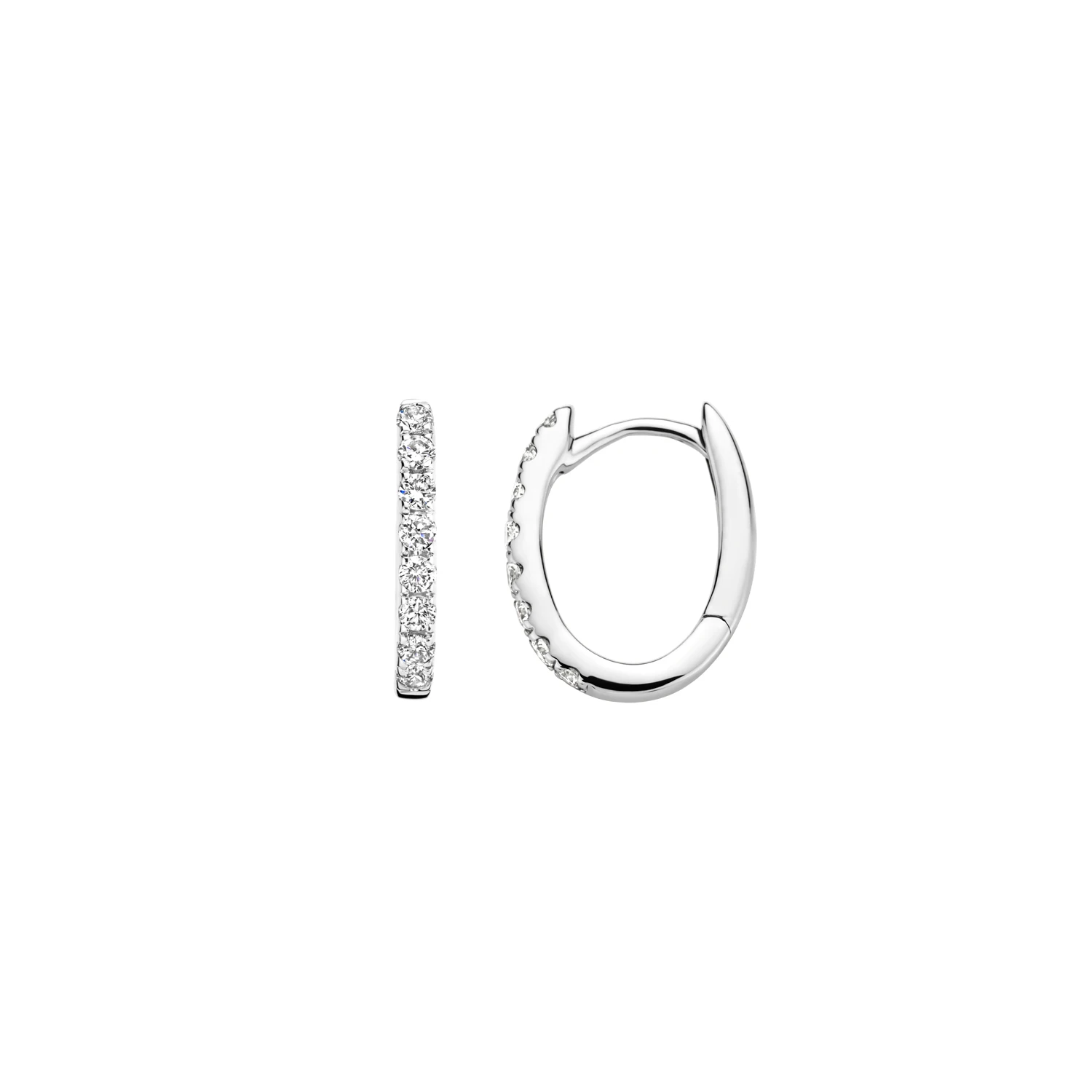 Oorringen Witgoud 14k met lab grown diamant