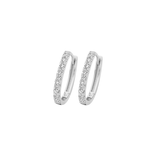 Oorringen Witgoud 14k met lab grown diamant